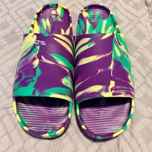 Nike Purple and Green Slip-On Loafers